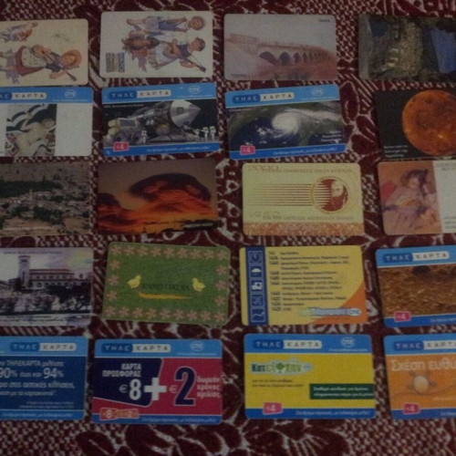 Phone cards used, pack of 20 pieces