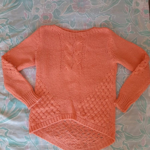 Knitted sweater like new, coral, size S