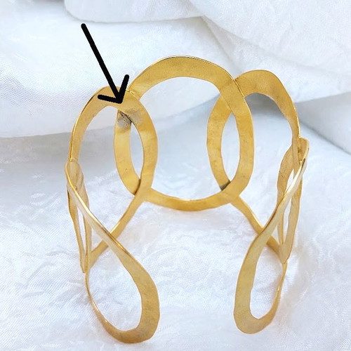 Bracelet cuff type 9 cm, like new, gold-plated brass by BART BIJOUX