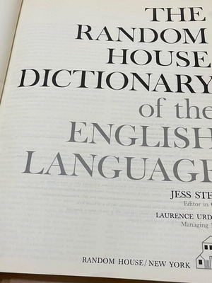 English language dictionary like new, 1967 volume, RANDOM DICTIONARY