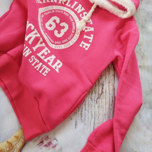 Senrise sweatshirt new, size S/M, cotton, white and red