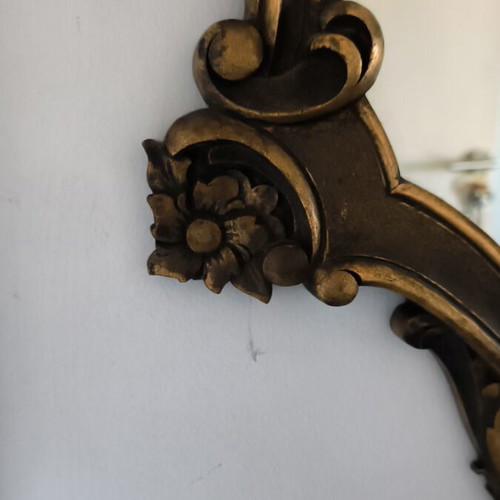 Baroque mirror with ornate wooden frame 86x64 cm