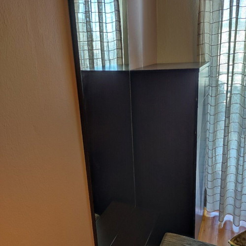 Mirror 150x55 with shelf and stool like new