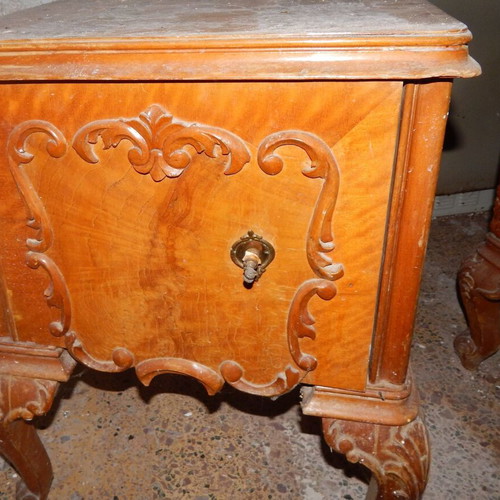 Vintage nightstand used with wear