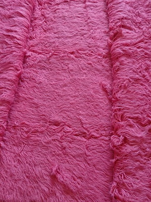Flokati rug fuchsia, handmade, long pile
