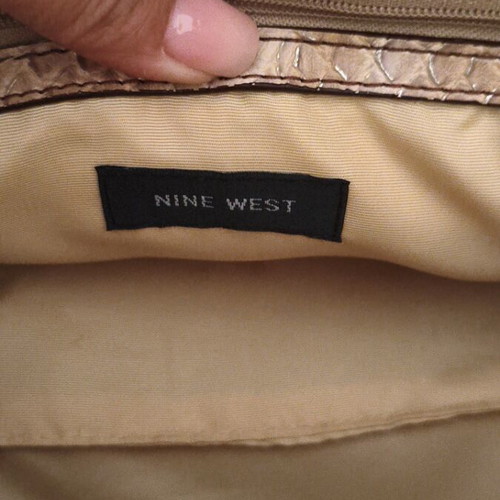 Nine West Vintage Y2K Satchel Doctor Bag in Nude snakeskin, like new