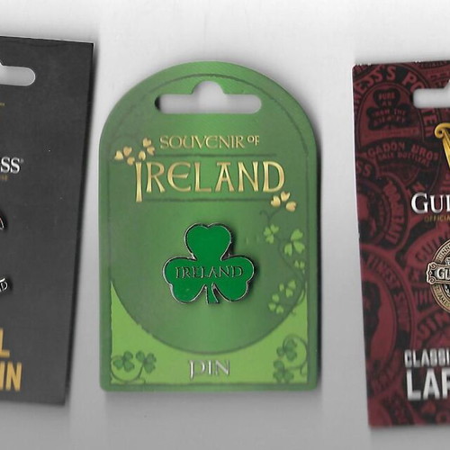 Souvenir pins of Ireland new, pack of 3 pieces