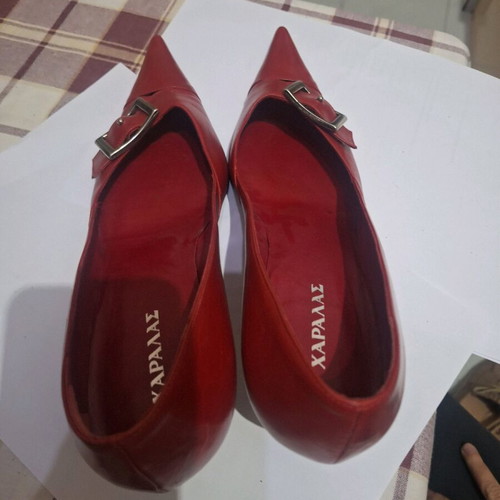 Haralas red pumps like new, size 39, genuine leather