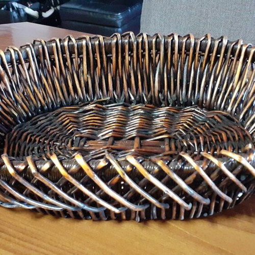 Handmade storage basket used for fruits and bread, 45x23x10 cm