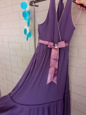 Purple y2k midi women's summer dress off-shoulder like new
