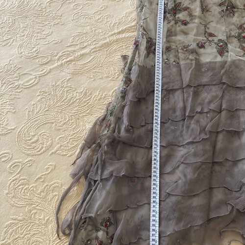 Evening dress like new, silk with embroidery and transparency, size M