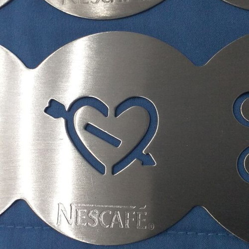 Διαφημιστικά στένσιλ Nescafe σαν καινούργια, σετ 3 ανοξείδωτα