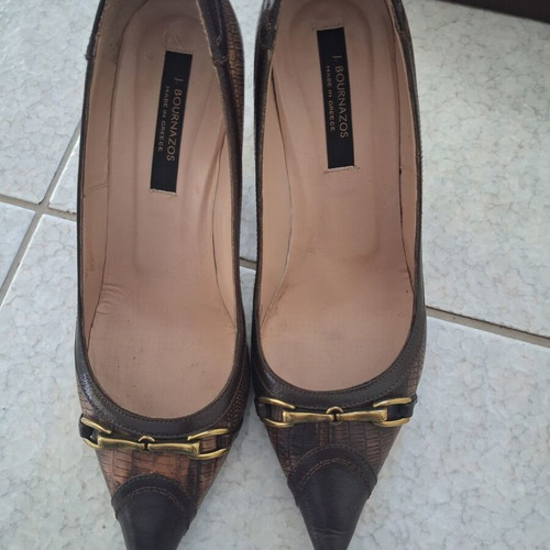 Bournazos classic leather pumps brown size 37.5 like new