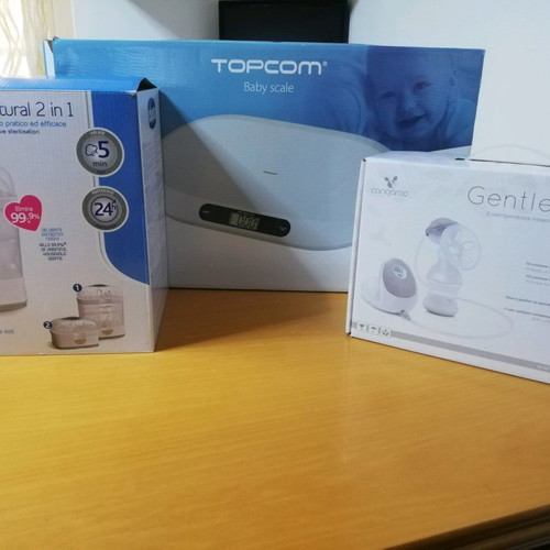 Baby items used: electric scale, sterilizer, electric breast pump