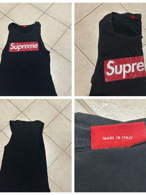 Supreme Black Tank Top Used Size M Made in Italy