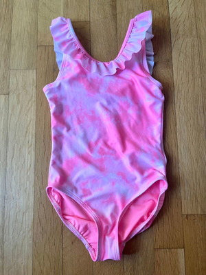 Gap Kids Pink Tie-Dye One Piece Swimsuit with Ruffle new