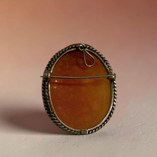Cameo brooch and pendant silver 800, vintage, like new