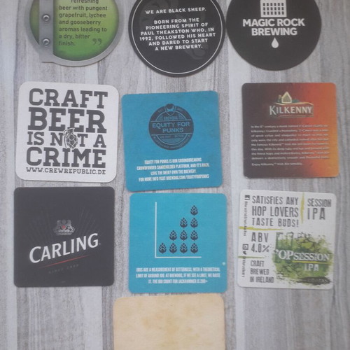 Beer Coasters set No 3 used with signs of wear