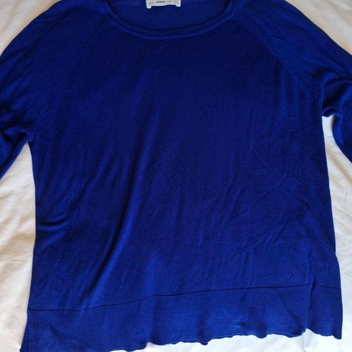 Zara Knit blouse electric blue, like new, size L