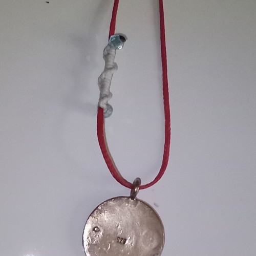 Silver pendant 925° painted with liquid glass coating new
