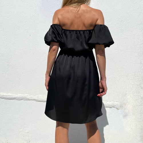 Satin dress black size S like new