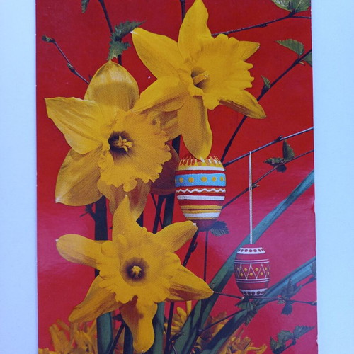 Set of 5 vintage Easter postcards new, 70's decade