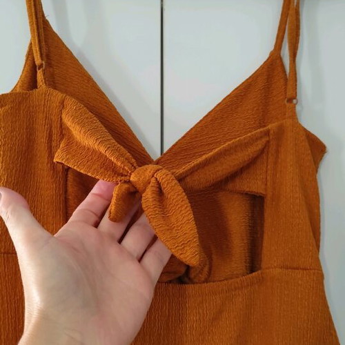 Bershka camel midi dress with slit like new