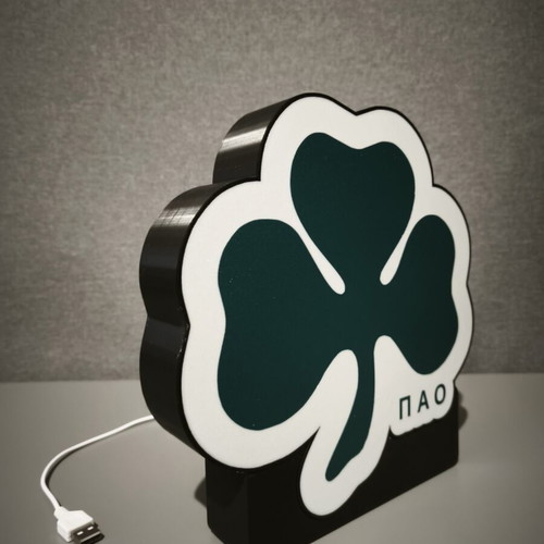 3D Printed Lamp with Panathinaikos Symbol like new