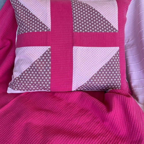 Handmade cotton bed cover and pillow case like new