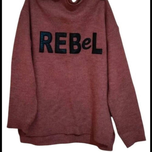 Rebel women's turtleneck sweater medium red like new