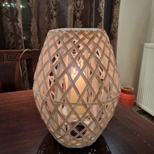 Floor candlestick like new, large, ecru color