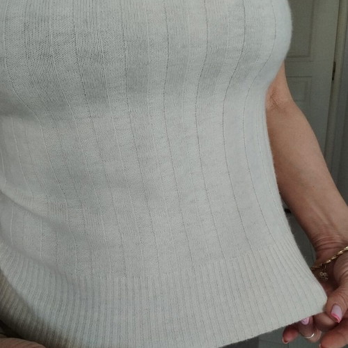 Vintage short-sleeve knit top Fullah Sugar like new, one size S/M, ecru