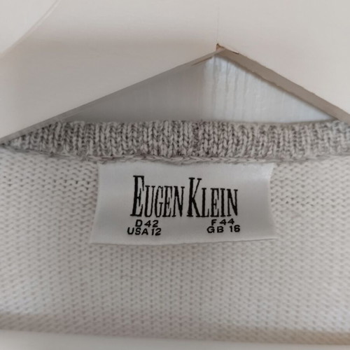 Eugen Klein knitted cardigan used, plus size, white gray