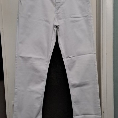 White denim pants like new, silver button, sizes S and M