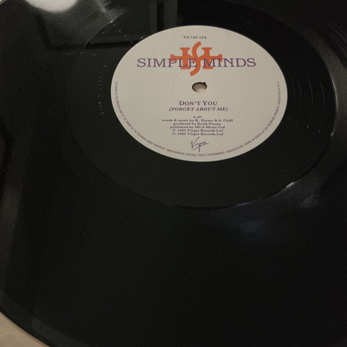 Simple Minds Don't You Forget About Me 12 inch vinyl used, pop