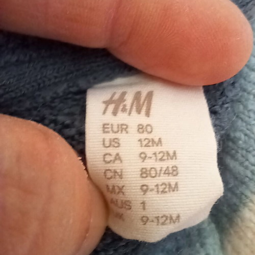 Baby wool cardigan with multicolor stripes H&M like new for 9-12M