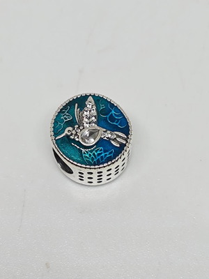 Silver Charm 925 with Hummingbird and Enamel like new