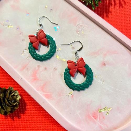 Handmade earrings new from polymer clay and steel