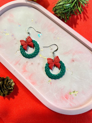 Handmade earrings new from polymer clay and steel