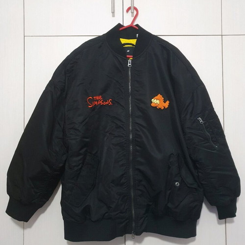 Bomber jacket The Simpsons H&M black like new size L