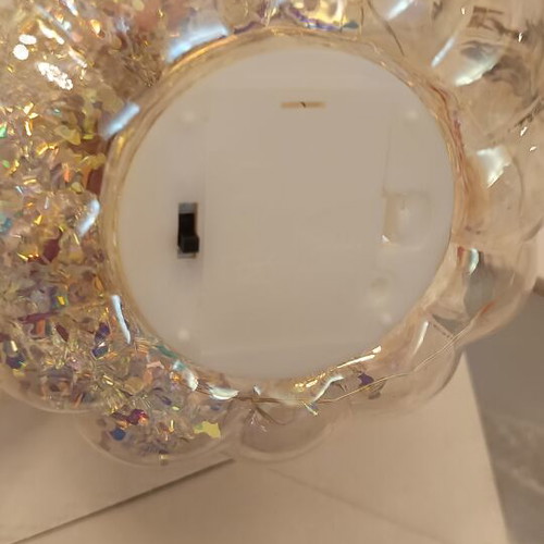 Glass transparent pumpkin battery-operated 15cm