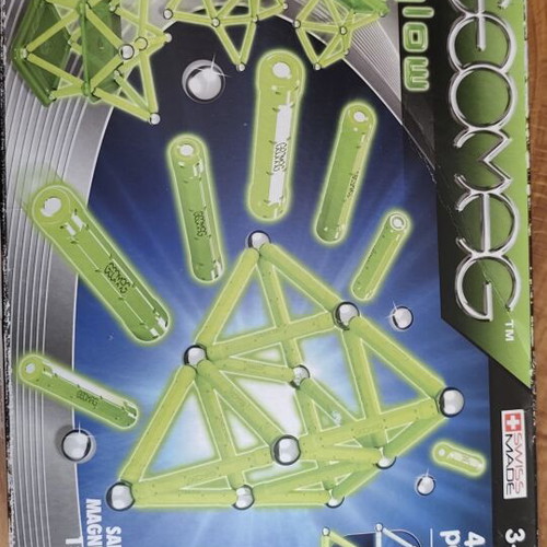 Geomag Magnetic Construction Toy used, 40 pieces, glow in the dark