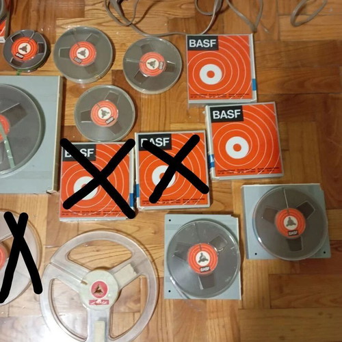 Metz 9048 reel-to-reel tape recorder used with sealed and open BASF reels