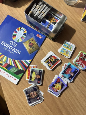Euro 2024 Topps album with 531 single stickers