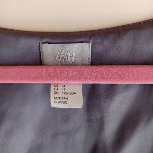 H&M satin texture top with side pockets, grey, XXL