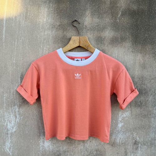 Adidas shirt used, orange, size S-M