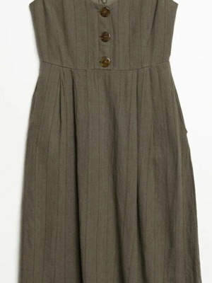 Mango summer dress used, linen cotton blend with pockets and buttons