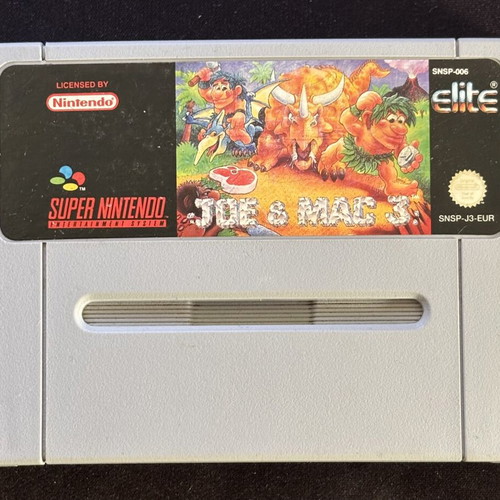 Joe & Mac 3 Super Nintendo SNES game used, authentic, fully functional