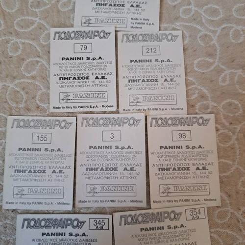 Panini 97 stickers used, collectible, about 100 pieces