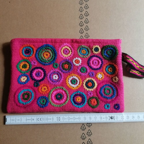 Handmade Peruvian toiletry bag new, woven and hand embroidered